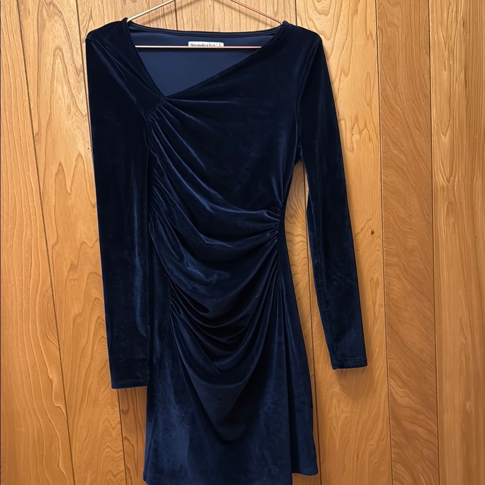 Abercrombie Navy Velvet Bodycon Dress Small